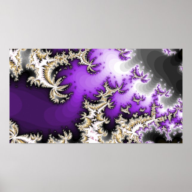 Poster violet, or, argenté fractée (Devant)