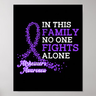 Poster Violet Ruban Famille Alzheimer Sensibilisation
