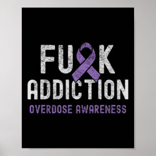 Poster Violet Ruban Fck Sensibilisation à la surdose