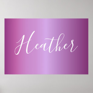 Poster Violet violet et script blanc personnalisé