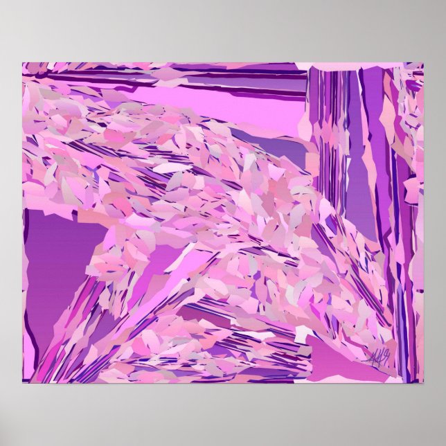 Poster "Violet Woodland" abstrait, Lavande, Mauve, Purpl (Devant)