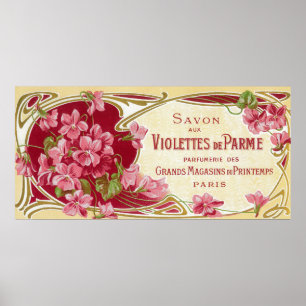 Poster Violettes De Parme Perfume LabelParis, France