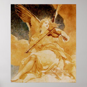 Poster violinist angel by Henri Pinta