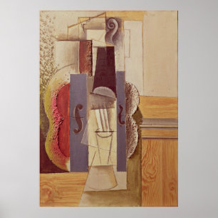 Poster Violon accroché au mur par Picasso (1913)