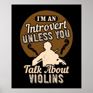 Poster Violon - Je suis un introverti