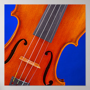 Poster violon ou alto Arrière - plan bleu