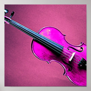 Poster violon ou alto Arrière - plan rose