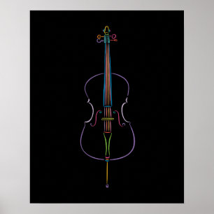 Poster Violoncelle coloré