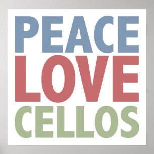 Poster Violoncelles d'amour de paix