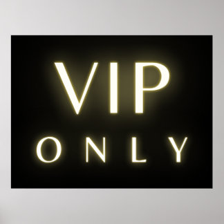 Poster Vip only neon glowing luxe text design
