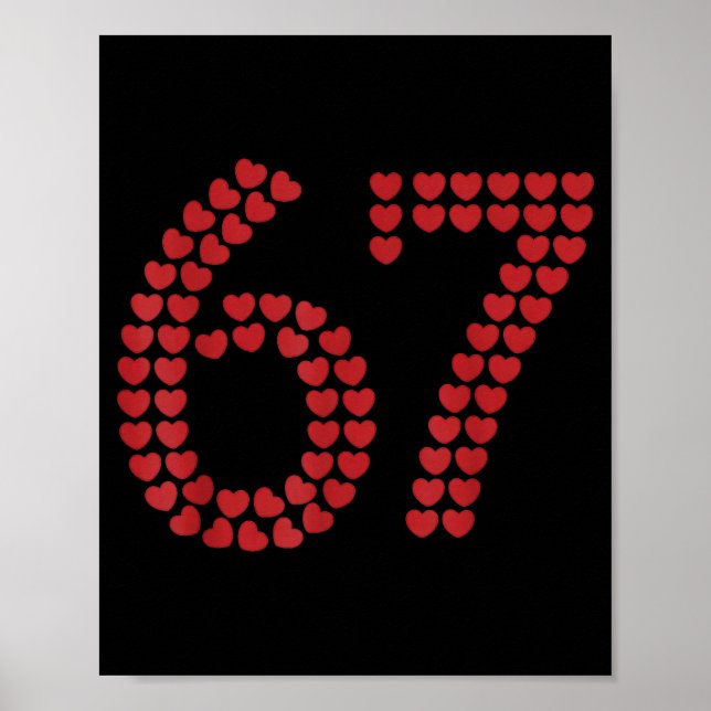 Poster Viral Six Seven Love 67 Hearts Valentine's Day Cli (Devant)