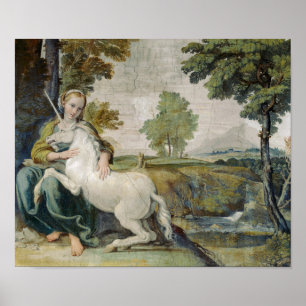 Poster Virgin et Unicorne - Domenichino Palazzo Farnese