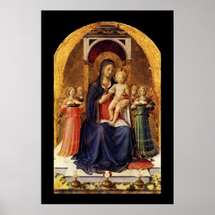 POSTER VIRGIN WITH CHILD AND ANGELS