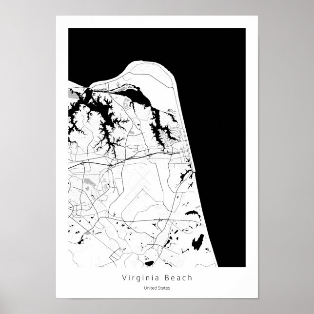 Poster Virginia Beach Moderne Minimal Abstrait Carte simp (Devant)