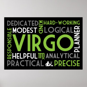Poster Virgo Astrologie Word Collage Imprimer