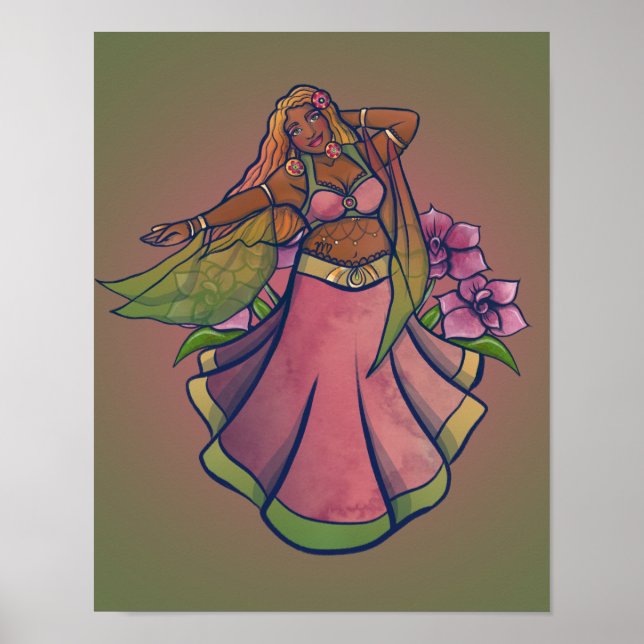 Poster Virgo Belly Danseuse Art Bellydance Déesse (Devant)