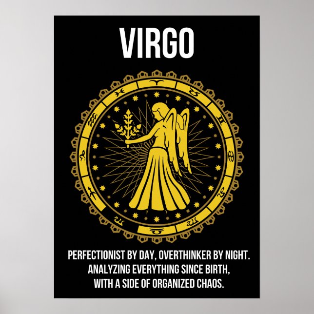 Poster Virgo - Horoscope, Funny Humour de signe Zodiaque (Devant)