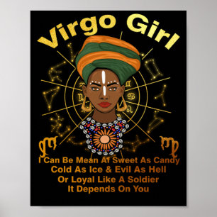 Poster Virgo Queen sucré comme bonbons Anniversaire Black