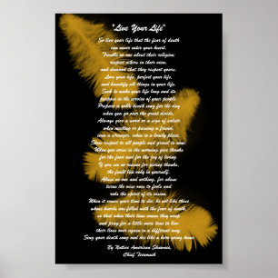 Poster "Vis ta vie" Plumes d'or, chef Tecumseh