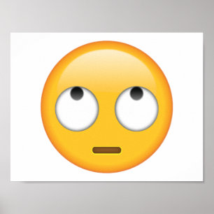 Poster Visage avec les yeux roulants - Emoji