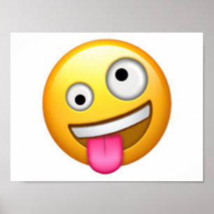 Poster Visage avec un grand et un petit oeil - Emoji