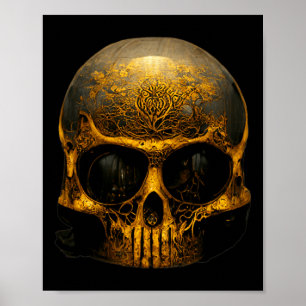 Poster Visage Crâne effrayant Pour Un Costume Halloween D