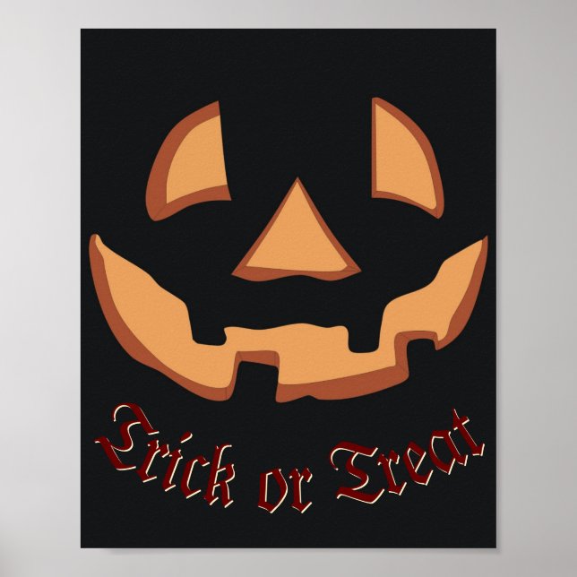 Poster Visage de citrouille pour Halloween (Devant)