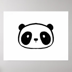 Poster Visage de dessin du géant Chubby Panda