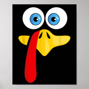 Poster Visage de dinde de Thanksgiving drôle pour femmes