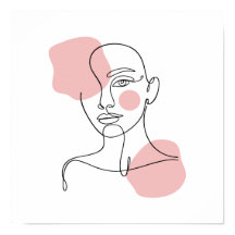 Visage de femme en ligne artistique