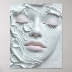 Poster Visage de Fille Éthérée dans une Texture Douce Bla