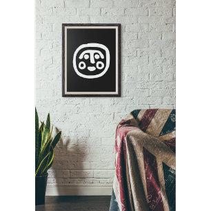 Poster Visage de guerrier préhistorique - Tribal antique