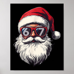 Poster Visage de Père Noël 67 Noël Six Sept Bruh Meme 