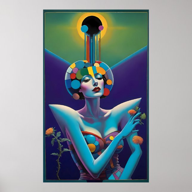 Poster Visage de rêve de la mode - Ken Gage Art (Devant)