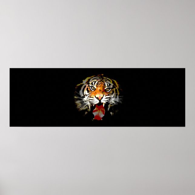 Poster Visage de tigre motivant (Devant)