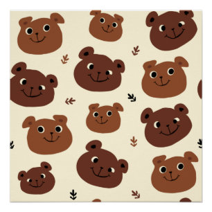Poster Visage drôle d'ours