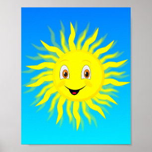 Poster Visage heureux de soleil