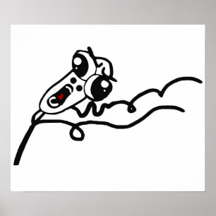 Poster Visage Meme comique de rage effrayé par COURSE