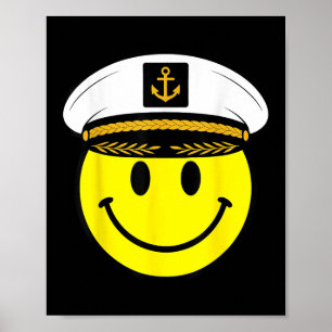 Poster Visage sourire jaune capitaine 70s sourire heureux