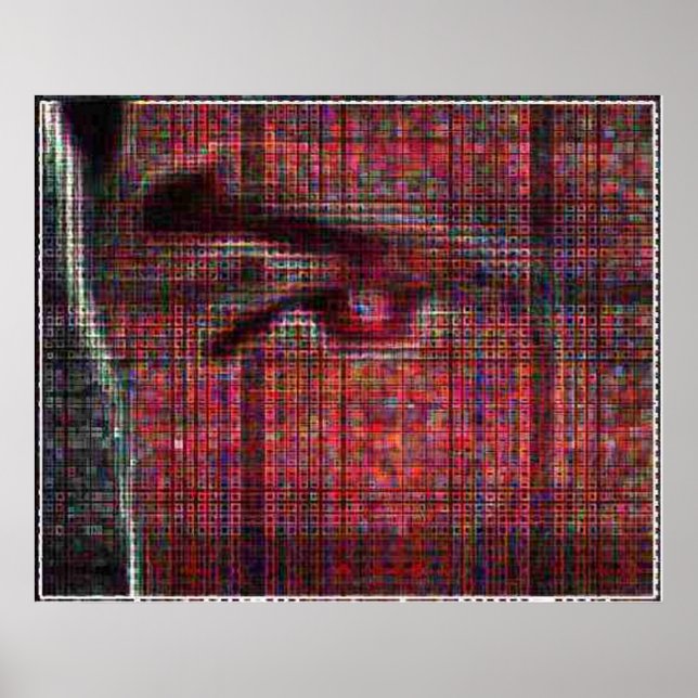 Poster visage tessellé (version couleur complète) (Devant)