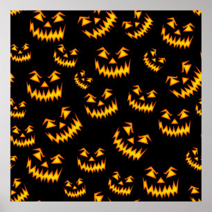 Poster Visages d'Halloween effrayants