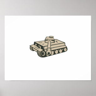 Poster Viser de réservoir de Panzer d'Allemand de la