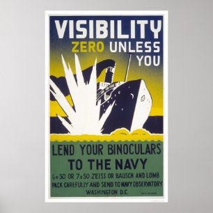 Poster Visibilité nulle sauf si vous prêtez des jumelles 