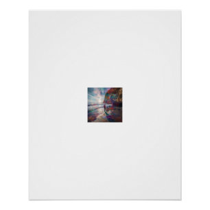 Poster Vision de plage en falaise arc-en-ciel vive