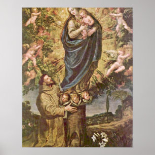 Poster Vision de St Francis par Vincenzo Carducci