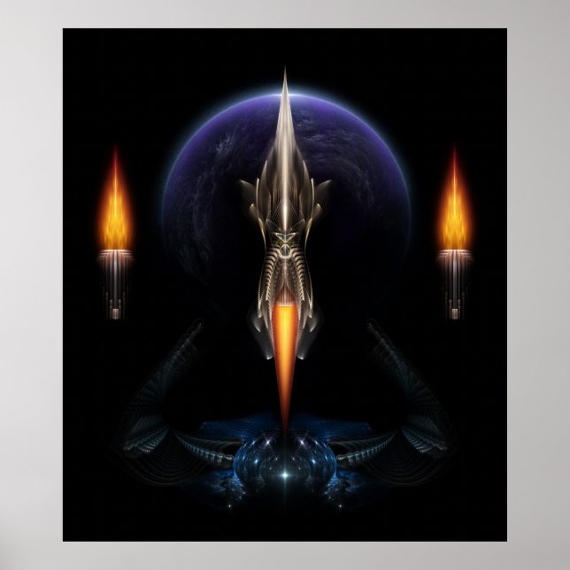 Poster Vision Du Vol Sur L'Affiche De Mur D'Art Fractal N (Devant)