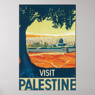 Poster Visit Palestine, Vintage