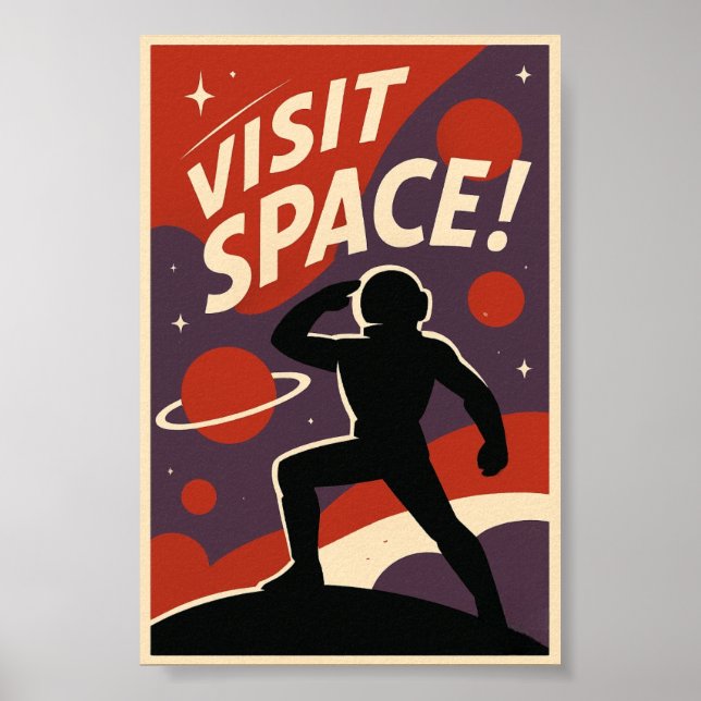 Poster Visit Space Retro (Devant)
