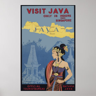 Poster Visite Java seulement 36 heures de Singapour