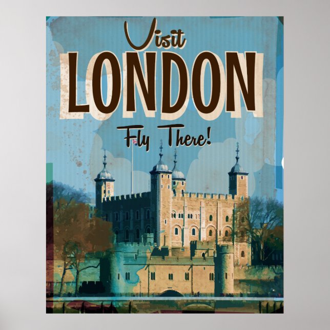 Poster Visite vintage Londres - Vols (Devant)